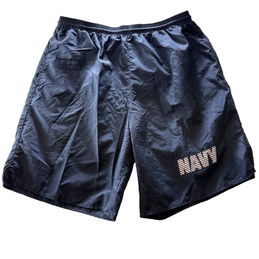 US NAVY PT Shorts XL Navy Blue Athletic Running Lined Insport Made in USA